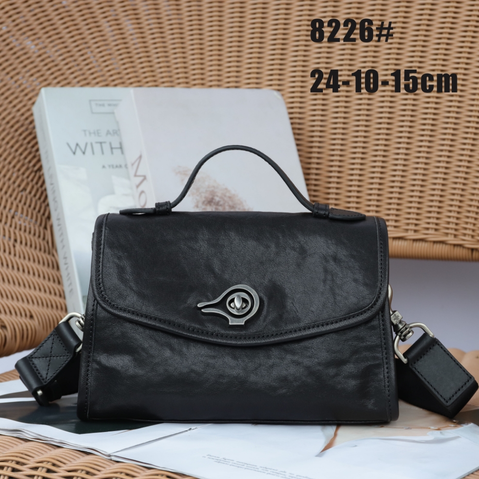 8226#鸟牌新款复古信封包水晶植鞣牛皮单肩斜挎包