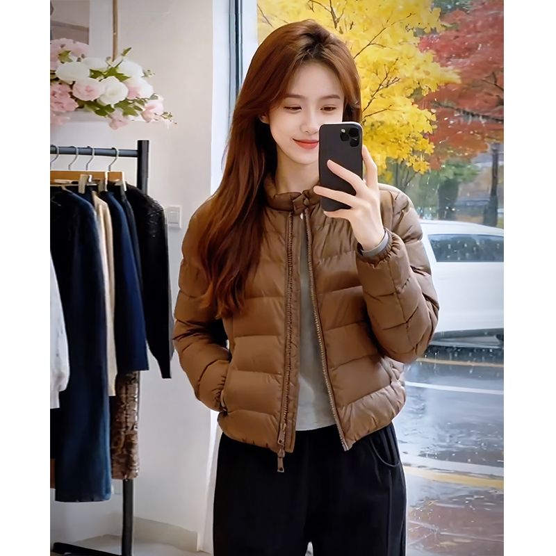 SHALLDOER【焦糖邂逅】保暖排骨棉服女冬季高级感大气立领贵气棉衣