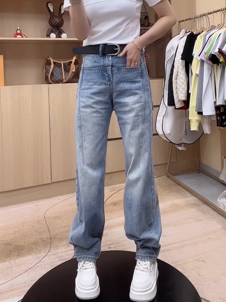 梨形显瘦大码宽松阔腿裤牛仔裤子女弯刀香蕉裤高腰弹力2025年春季