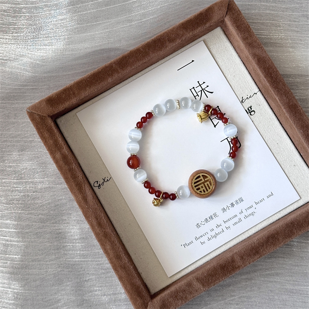 手链 【福漫】一味良方原创新年红色手链福气新中式串珠手串