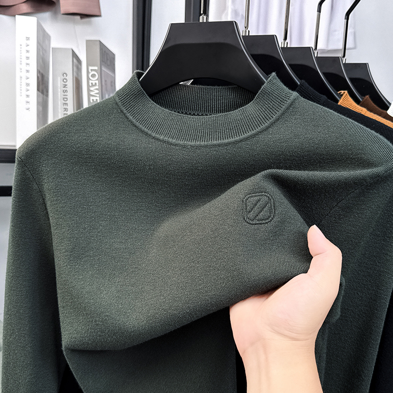 【奥莱折扣】【高品质】2025年秋冬男士半高领针织毛衣百搭潮流打底衫