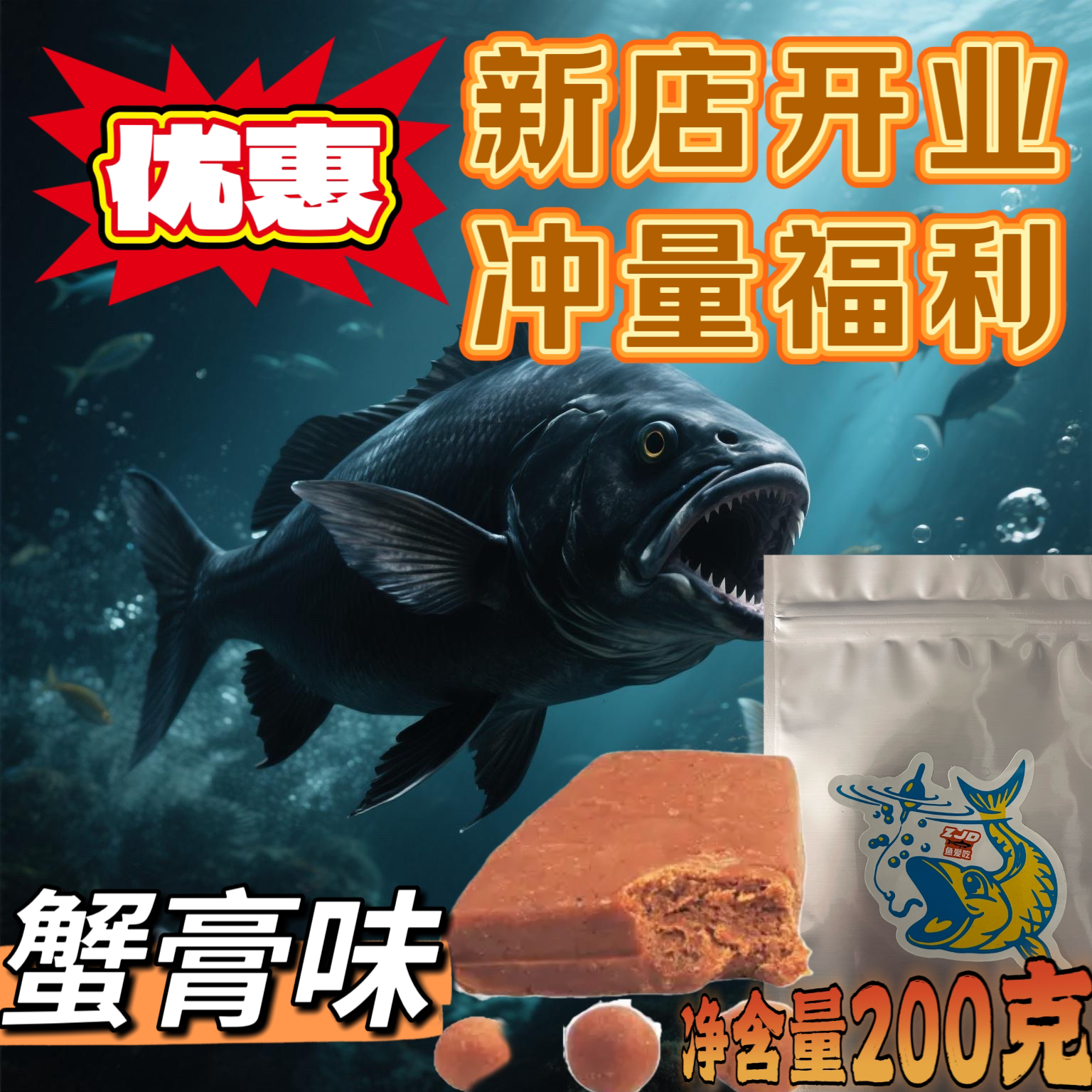 鱼爱吃海钓面饵(蟹膏型进阶版）矶钓黑鲷黑毛石九公石斑新手上手快
