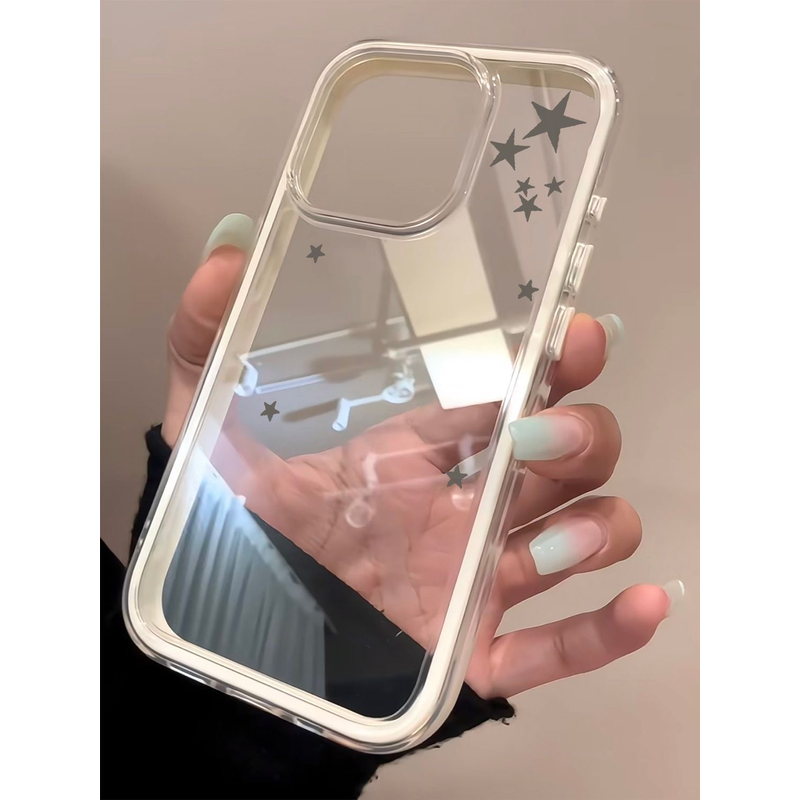韩系简约星星适用苹果16Promax新款15手机壳14大孔13少女12保护套