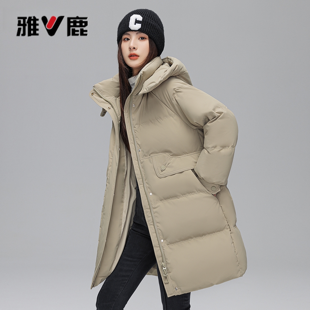 羽绒服女款爆款2025新款正品雅鹿中长款时尚厚款通勤宽松保暖外套