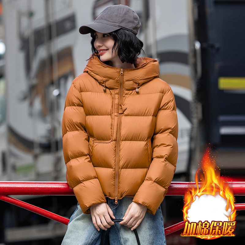 云朵泡芙连帽棉服女2025冬季新款小个时尚洋气减龄显瘦保暖面包服