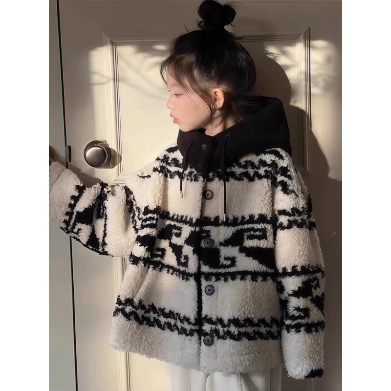 女童外套秋冬款2025新款儿童棉袄时髦中大童女孩夹棉加厚棉衣棉服