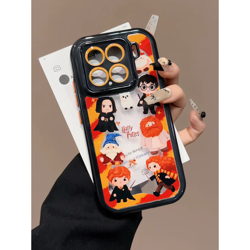 奶油油壳适用16pro手机壳iPhone15华为Q版卡通哈利波特mate小米15