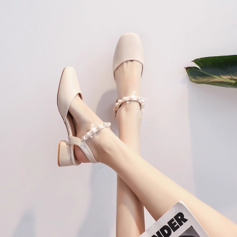 米兰【设计师】驭瑛☆跟高3.5CM/2025夏季新款仙女风真皮包头凉鞋女