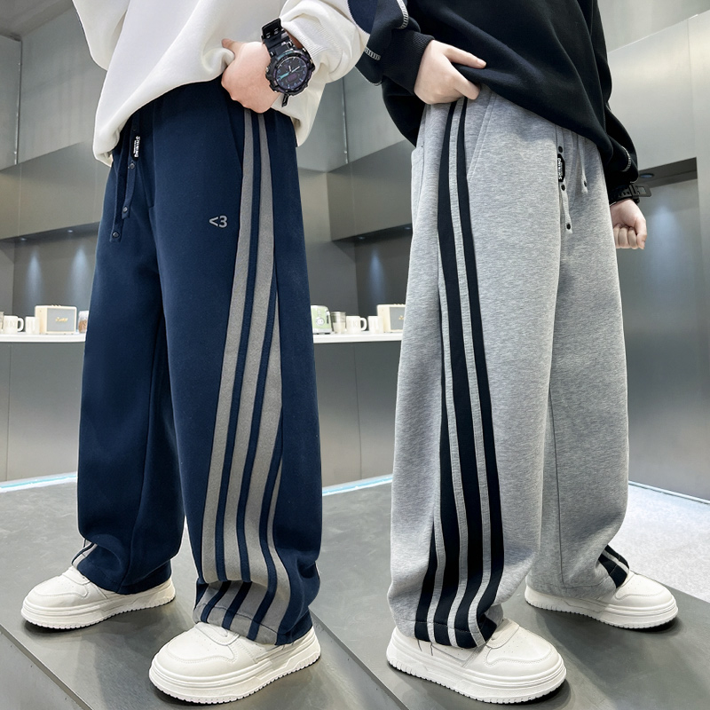 男童春秋季休闲裤中大童宽松慵懒风直筒裤2025新款男孩子百搭裤子