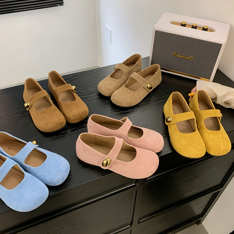 简约复古玛丽珍勃肯鞋女2025春夏新款法式软底平底时尚单鞋