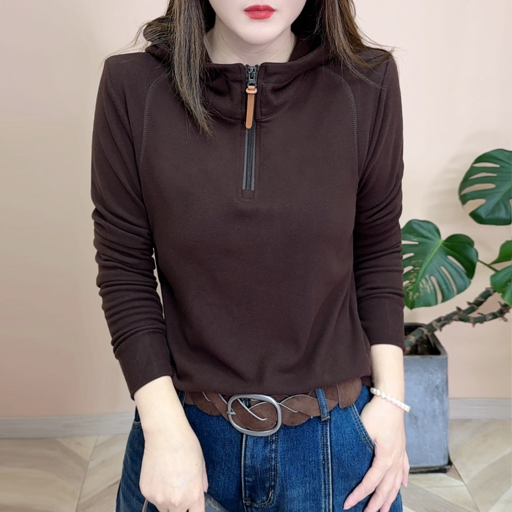 2025冬季新品时尚潮流百搭双面绒连帽外套休闲女士长袖上衣8329