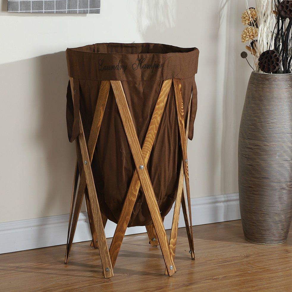 家用民宿脏衣篓木质卧室阳台卫生间折叠式脏衣篓客厅孩子玩具收纳