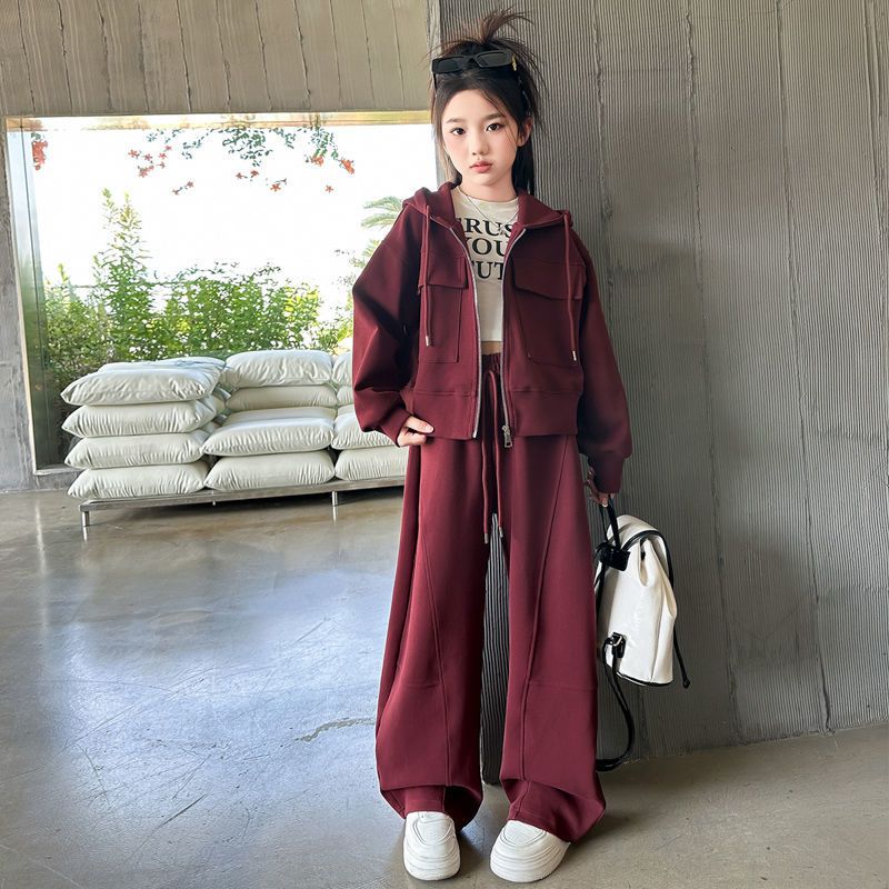 女童春秋款运动休闲外套早秋套装中大童小女孩时髦洋气儿童秋装潮