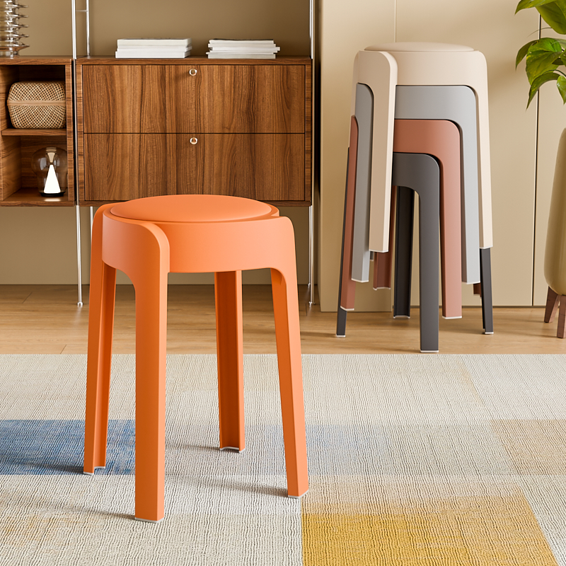 【特厚旋风软包凳】餐桌凳子加大餐桌凳熟塑料高承重家用可叠放餐凳