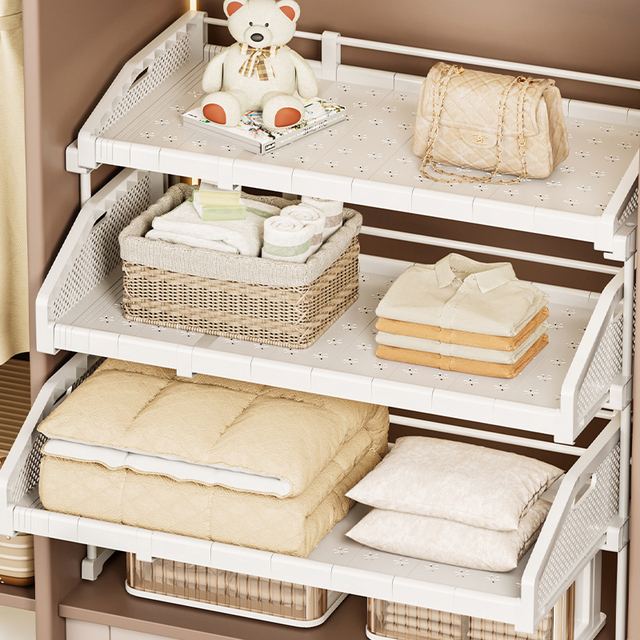 衣柜抽拉隔板可伸缩柜子分层架抽屉式置物架衣服裤子多层收纳神器