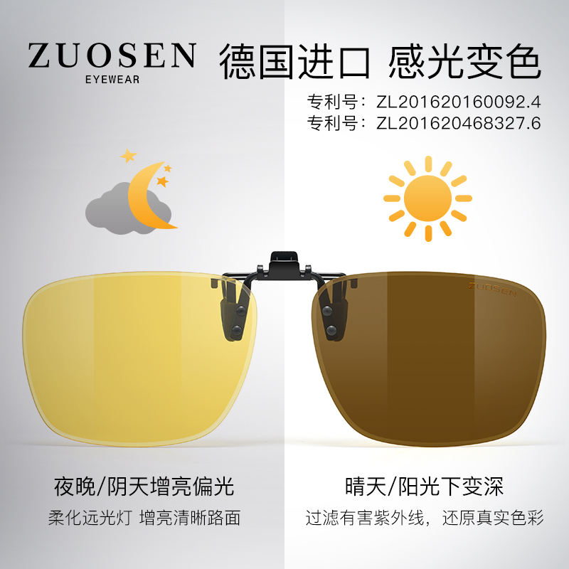 夜视眼镜夹片男夜间开车司机专用防眩光驾驶镜防远光偏光近视镜片