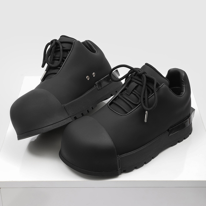 黑武士厚底大头鞋男女款百搭休闲增高米奇鞋子国潮板鞋潮酷面包鞋