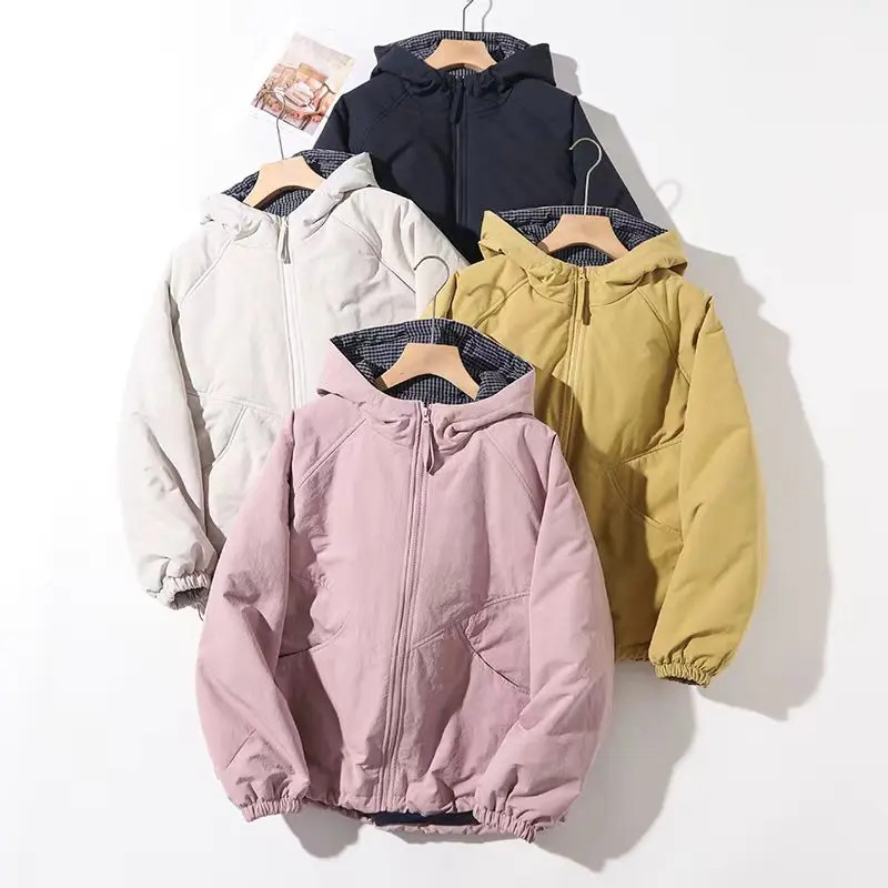 冬日暖阳！新款驼绒棉服保暖防风派克宽松好穿连帽棉衣厚外套89167