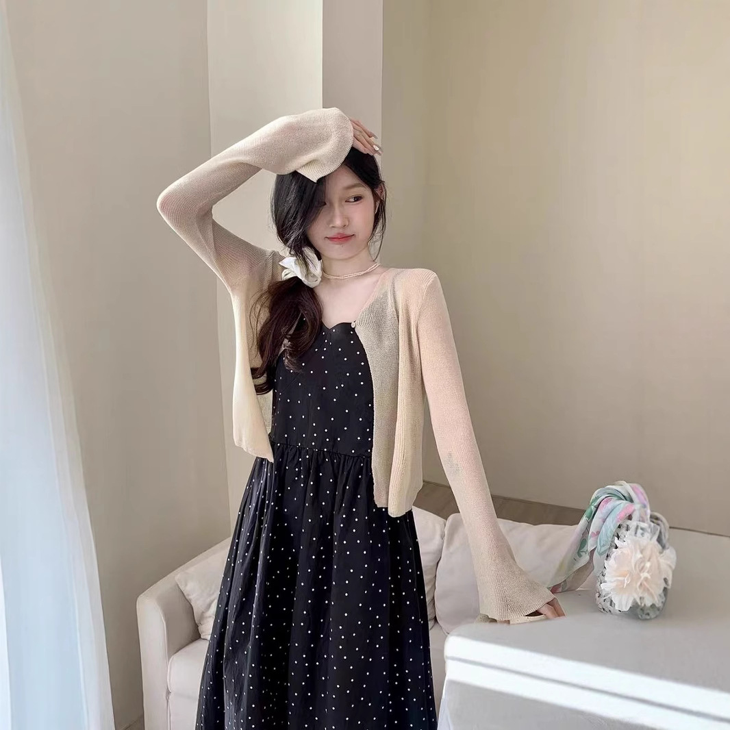 披肩开衫女夏季2025新款时尚休闲小坎肩外搭上衣短款薄纱外套显瘦