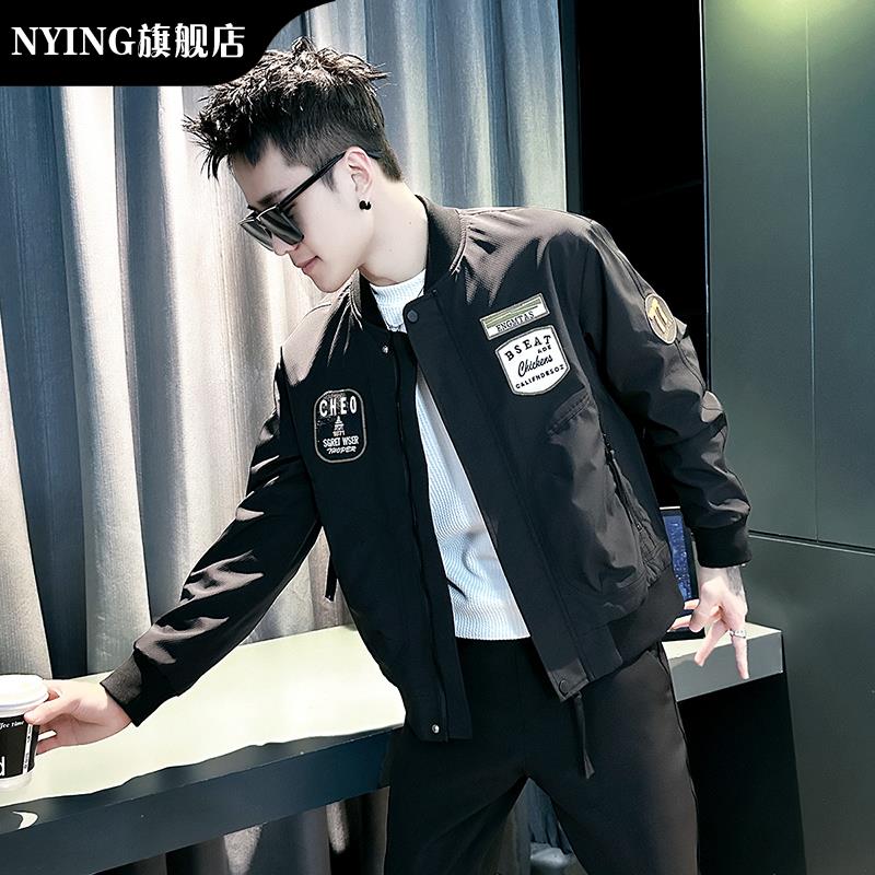 NYING棒球服外套男士2025新款冬季舒适男装衣服高级感飞行员夹克