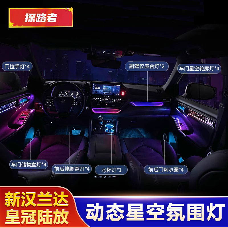 适用于新汉兰达皇冠陆放氛围灯专用星空幻彩原厂款车内装饰气氛灯
