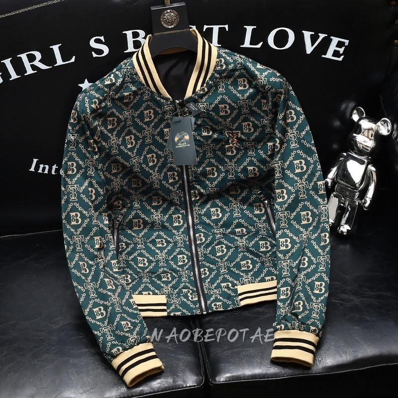 NAOBEPOTAE   奢品潮牌欧货春秋修身夹克男士春秋字母印花外套男