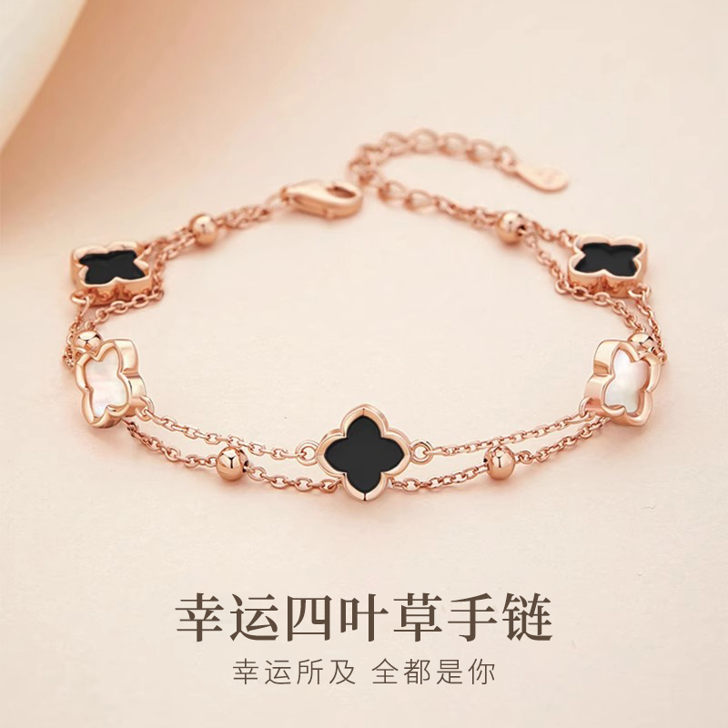 925银手链 四叶草手链女款爆款2025新款手镯女士圣诞礼物送女朋友