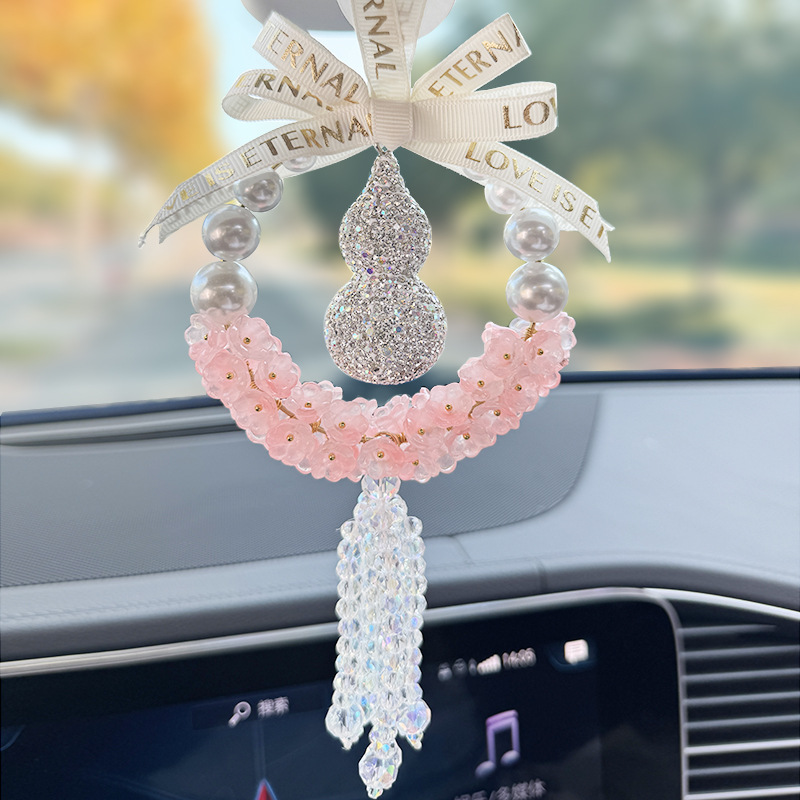 镶钻葫芦汽车后视镜挂件女水晶车内吊饰吊坠车载精致高级感车挂饰