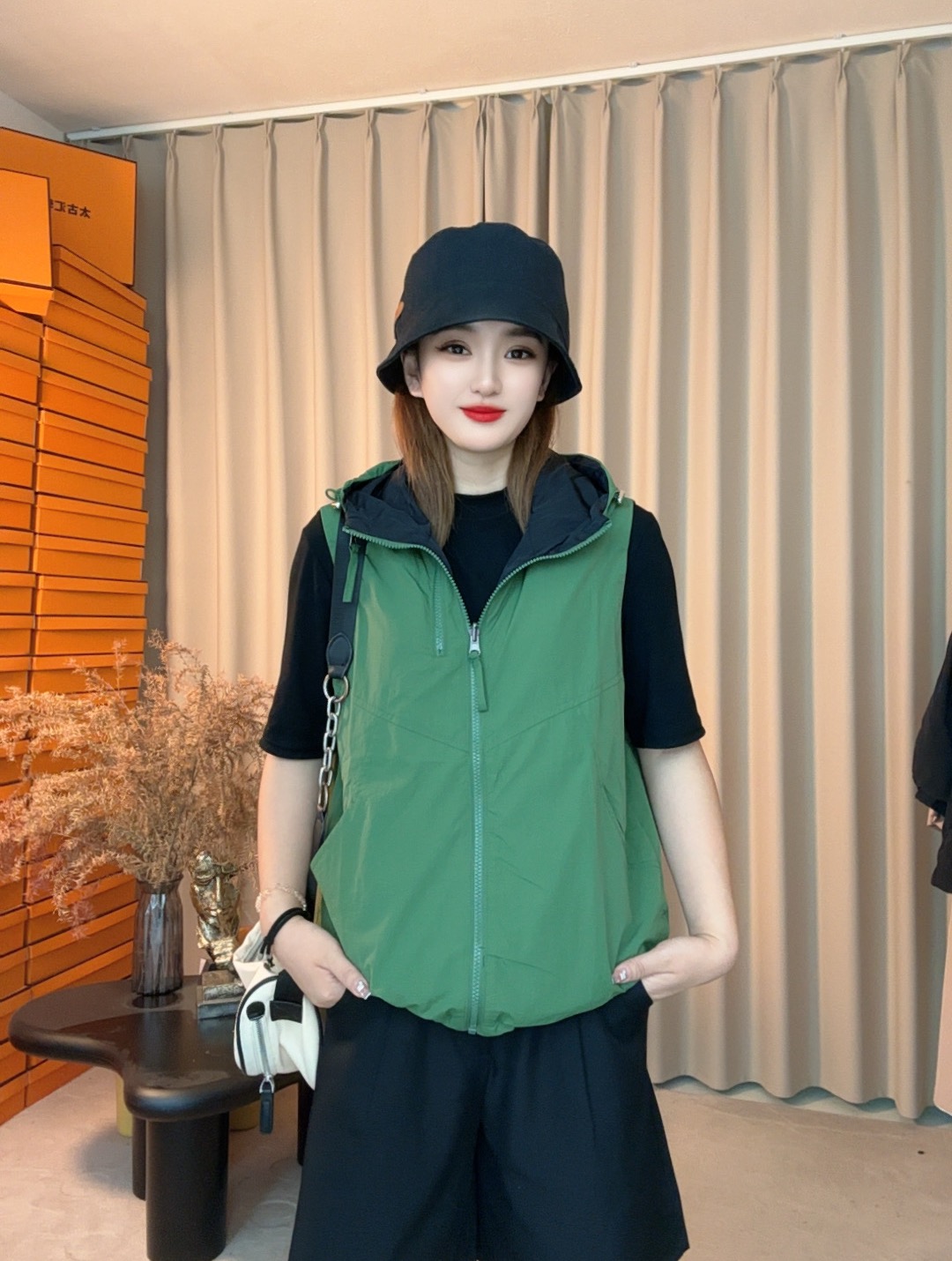 SUHANG【双面双穿】双拉链 连帽马甲春秋夏新款休闲宽松马夹女