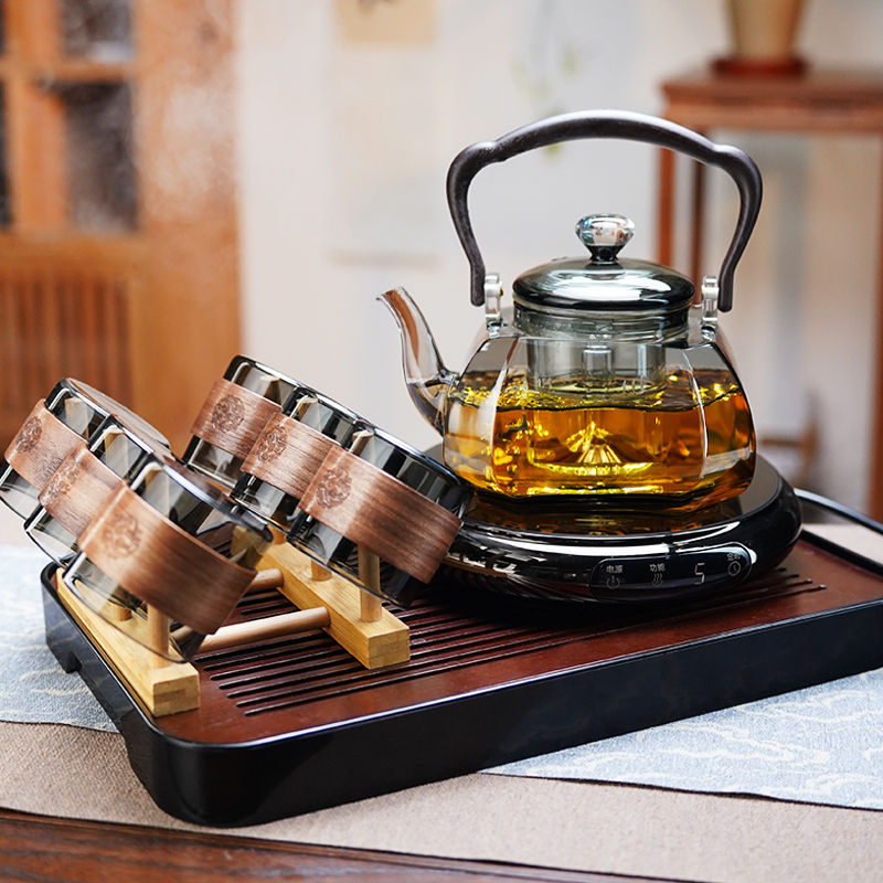 茶壶煮茶器套装电陶炉煮茶壶玻璃烧水壶家用煮茶炉煮茶壶套装耐热