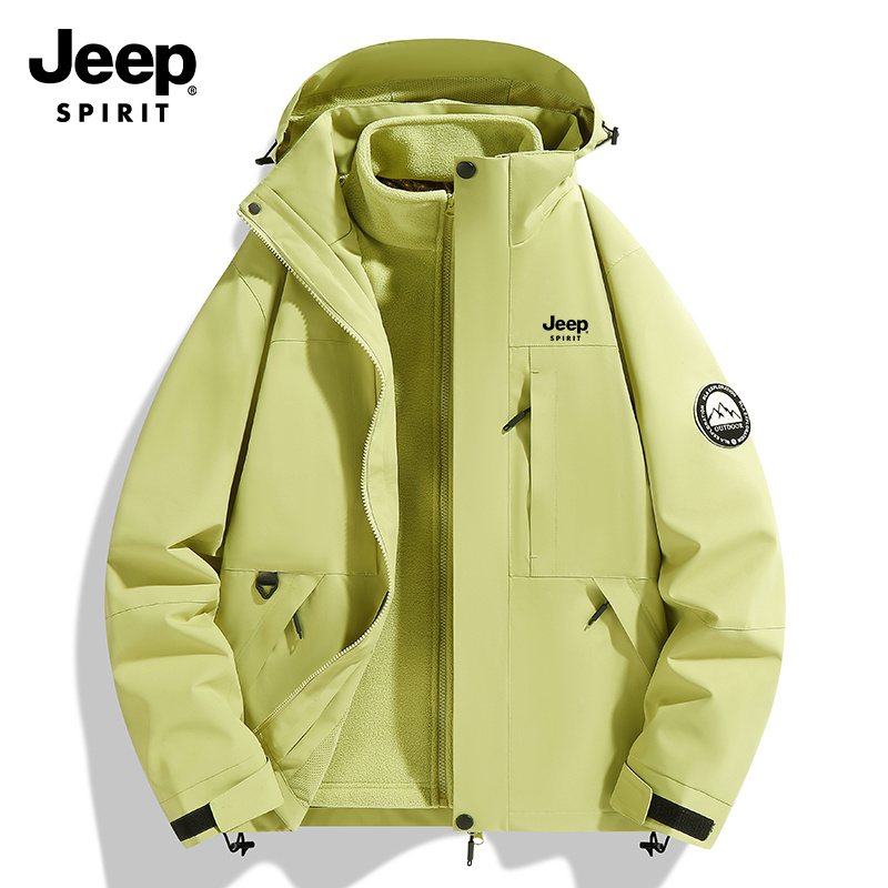 JEEP SPIRIT吉普2025秋冬款户外冲锋衣三合一男女防风透气登山服