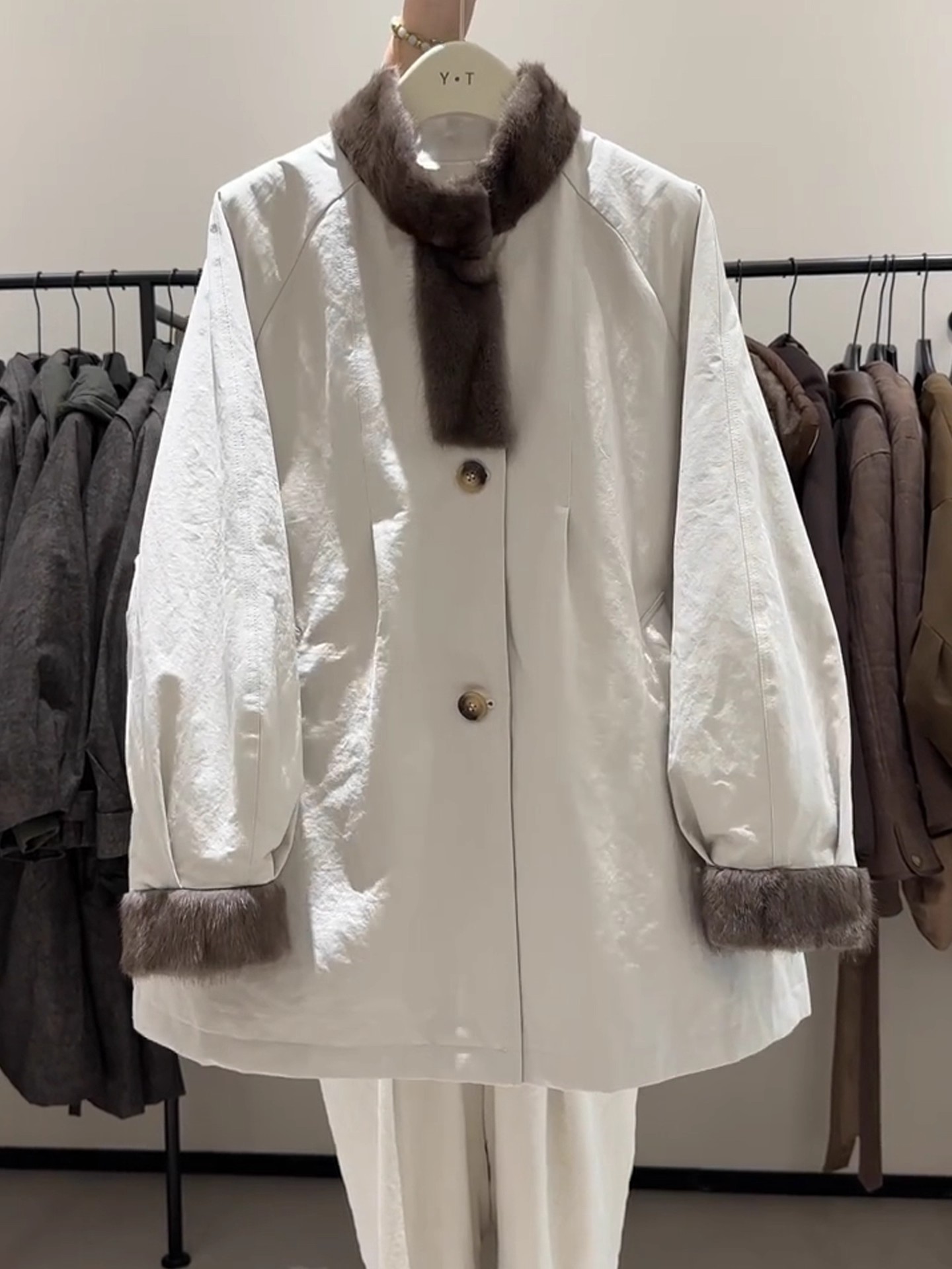 毛领毛毛内胆派克服女2025秋冬新款中长款加厚保暖设计感棉服外套