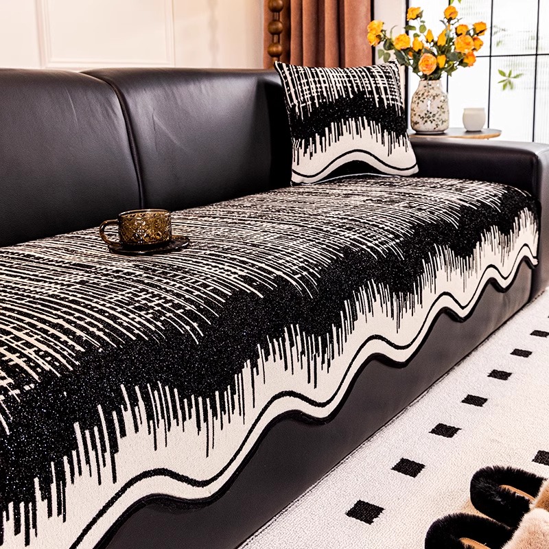 足姿复古雪尼尔异形沙发垫2025新款四季款固定防滑直排沙发坐垫