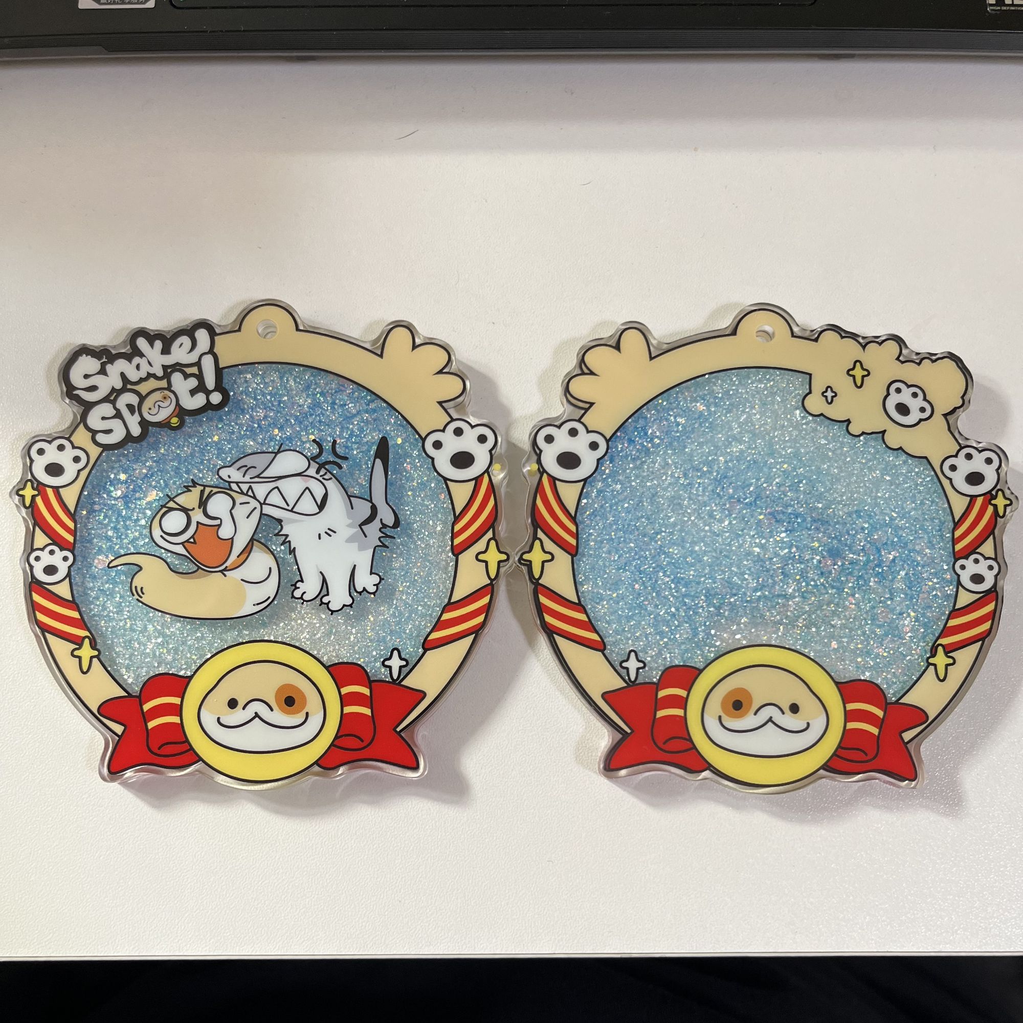 小狗蛇红色勋章流沙挂坠