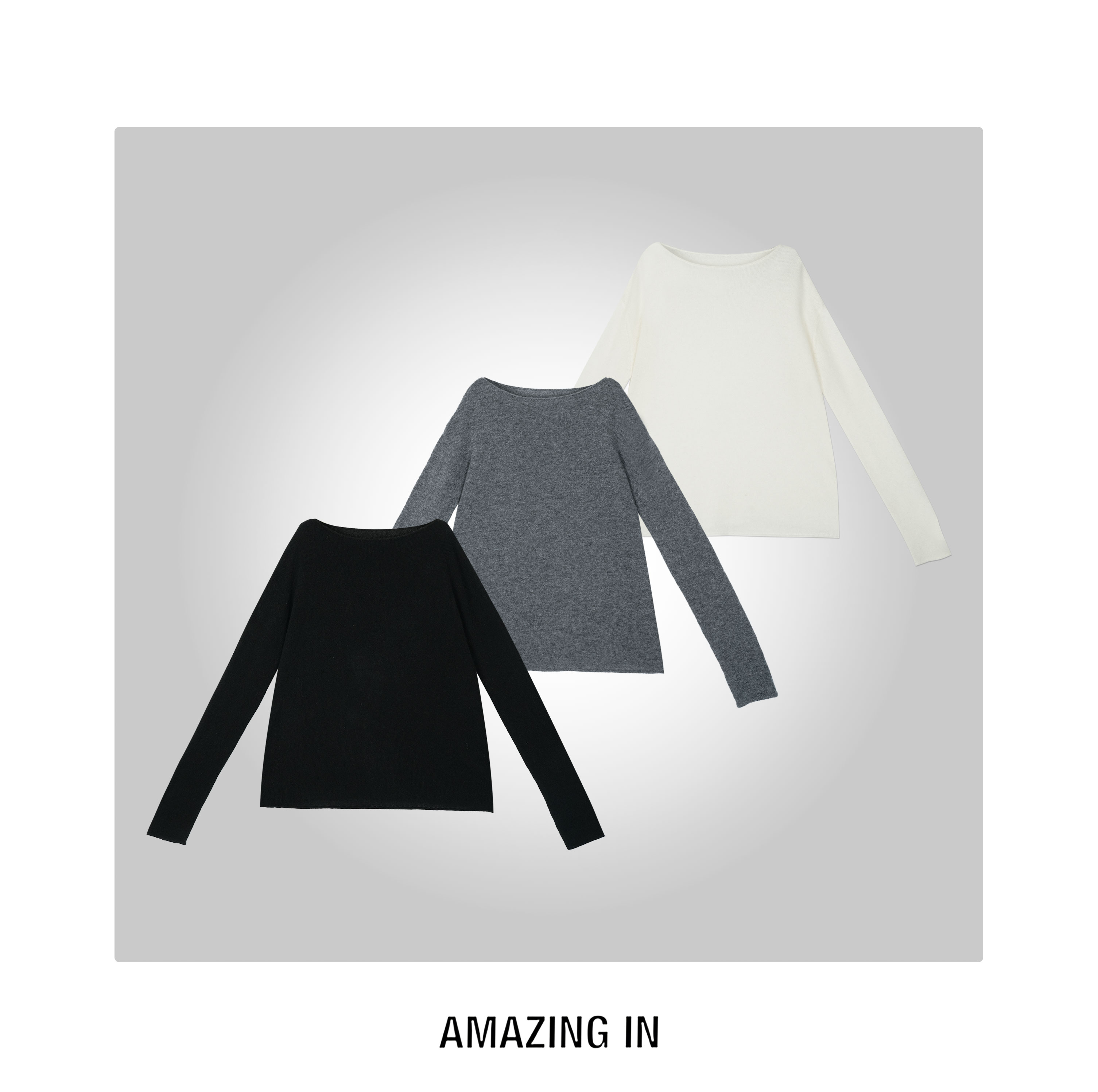 AMAZING IN | 1oo%山羊绒 | 慵懒船领羊绒衫A250903-AI59DSWY1792