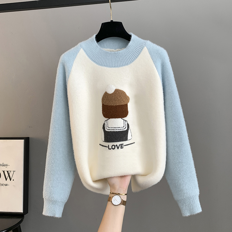 2025新款学院风学生少女时尚百搭毛衣打底衫加厚秋冬装洋气13岁15