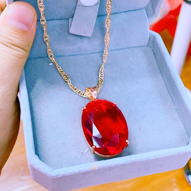 合金玻璃吊坠 玫瑰金色项链吊坠 چوڭ كولۇن 时尚洋气民族风