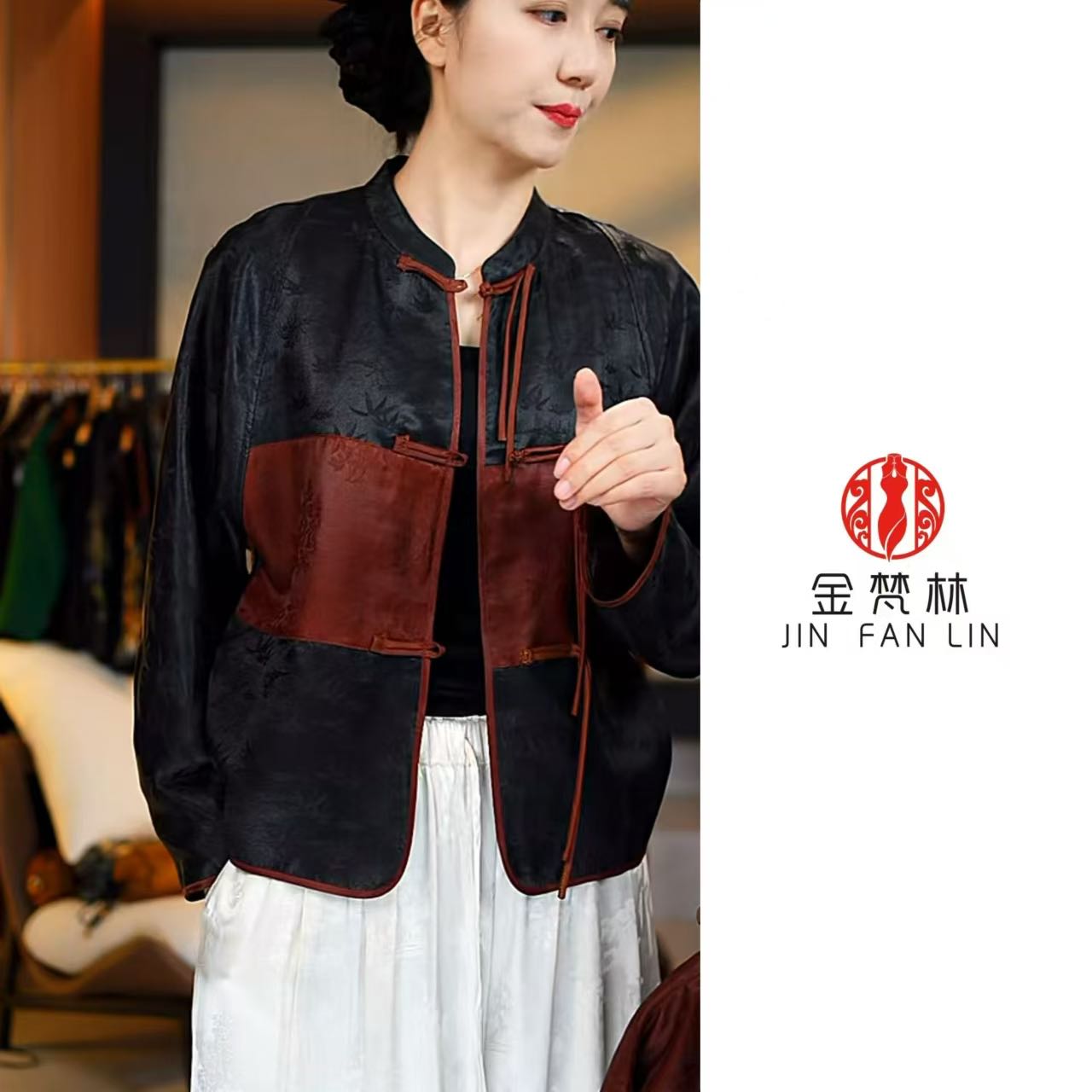 【一江春水】新中式中国风重缎老料花萝提花外套妈妈装