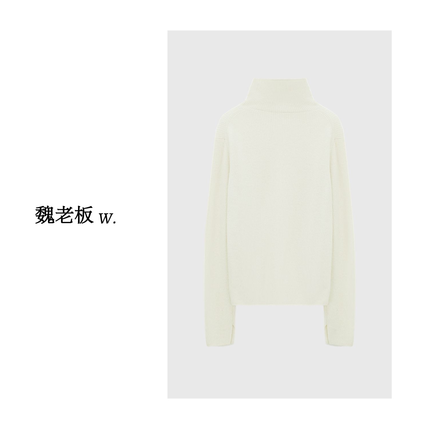 W.Diva【守护者】绵羊毛中高领毛衫净版简约百搭慵懒风女4ZDM66850