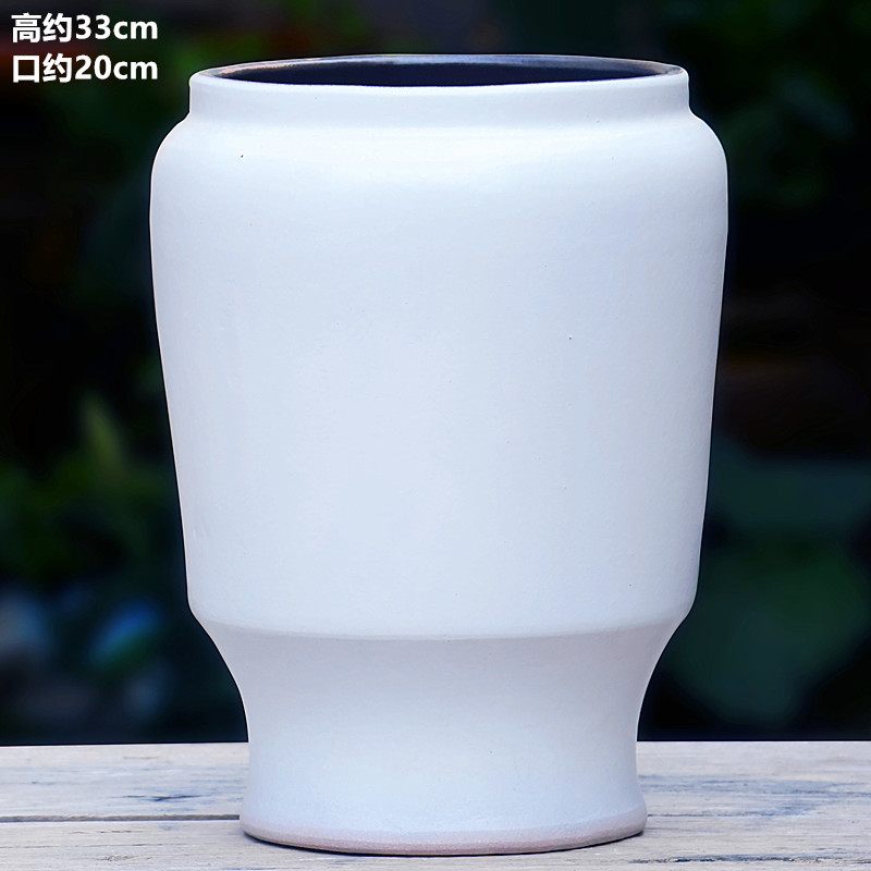 特大号高筒透气粗陶花盆适合室内绿植盆栽三角梅天堂鸟