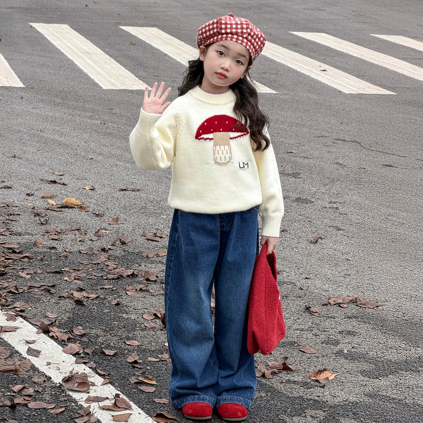 女童保暖毛衣2025新款女孩冬装韩版加厚针织衫儿童洋气宽松毛线衣