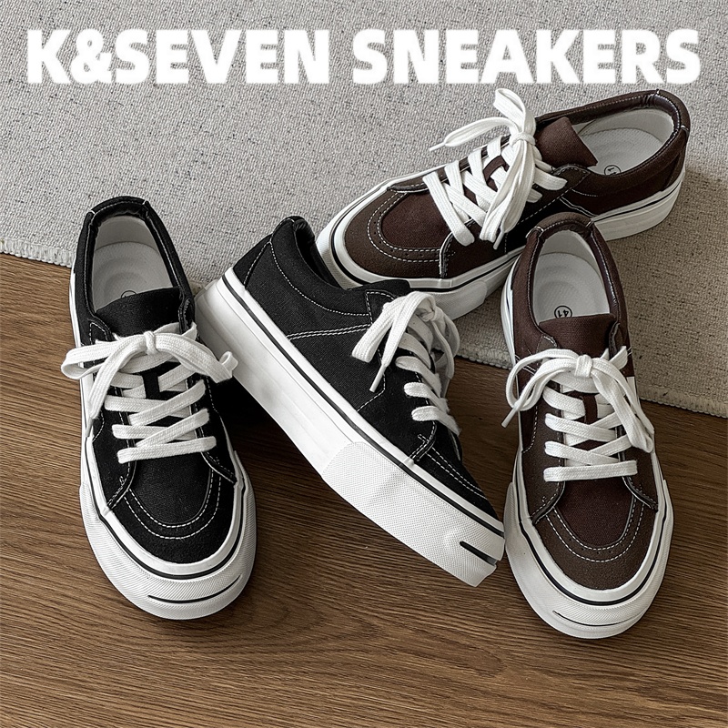 男鞋子潮鞋2025秋季新款开口笑板鞋日系复古百搭小众低帮帆布鞋男