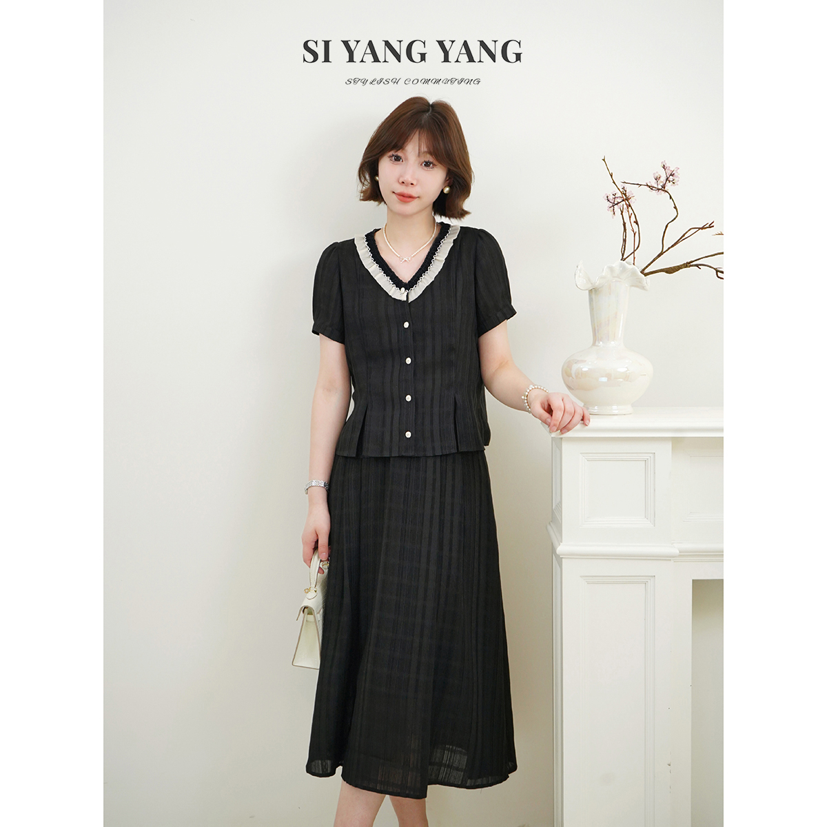 斯洋洋SIYANG麻感肌理舒适精致透气轻薄减龄套装TZ506A023SYY