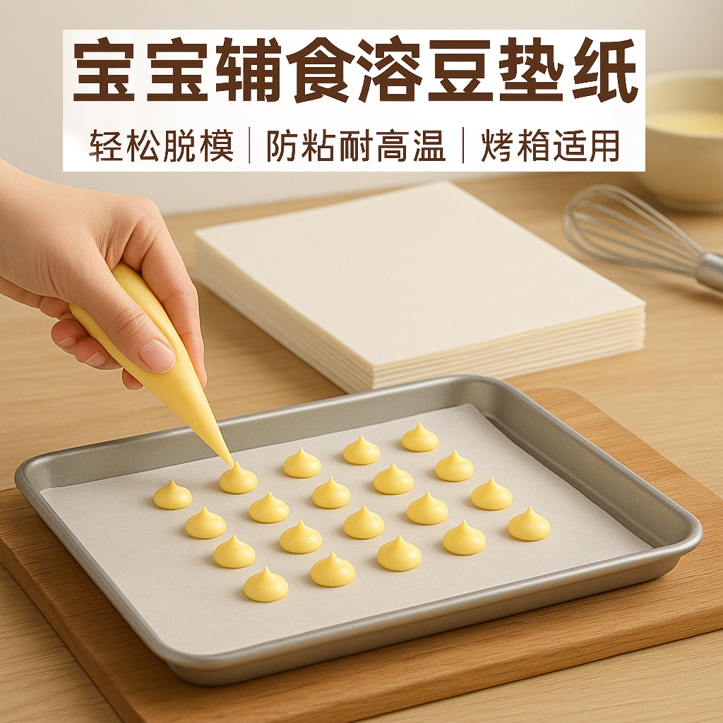 婴儿辅食硅油纸蛋糕卷不粘宝宝溶豆油纸蒸糕烤盘烤箱脱膜纸垫盘纸