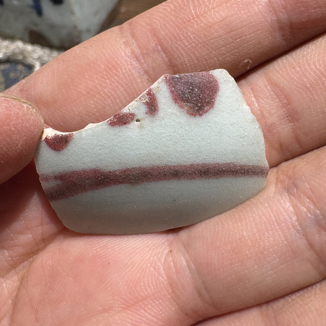 Y釉里红高足杯瓷片标本学习收藏全手工制作顺丰包邮