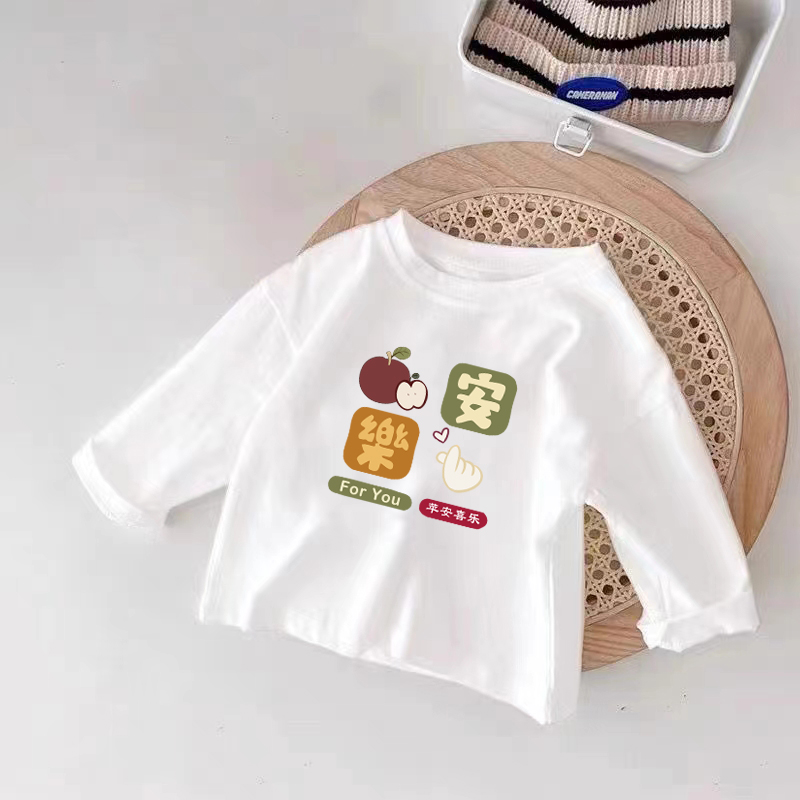 2025新款儿童长袖中小童打底衫春秋款洋气休闲t恤男女宝宝上衣潮