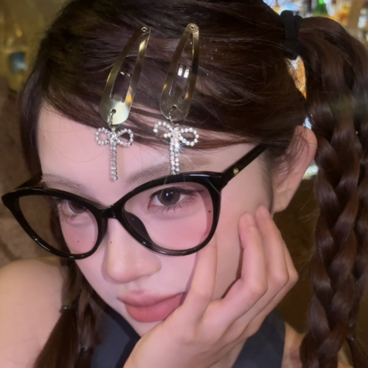 鬼马闪钻蝴蝶结发夹！新款水钻蝴蝶结辣妹风灵动俏皮金属发夹BB夹