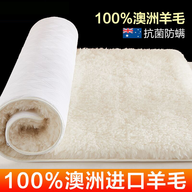 100%进口澳洲羊毛床垫软垫冬季床褥子加厚单人冬保暖羊羔绒垫子1