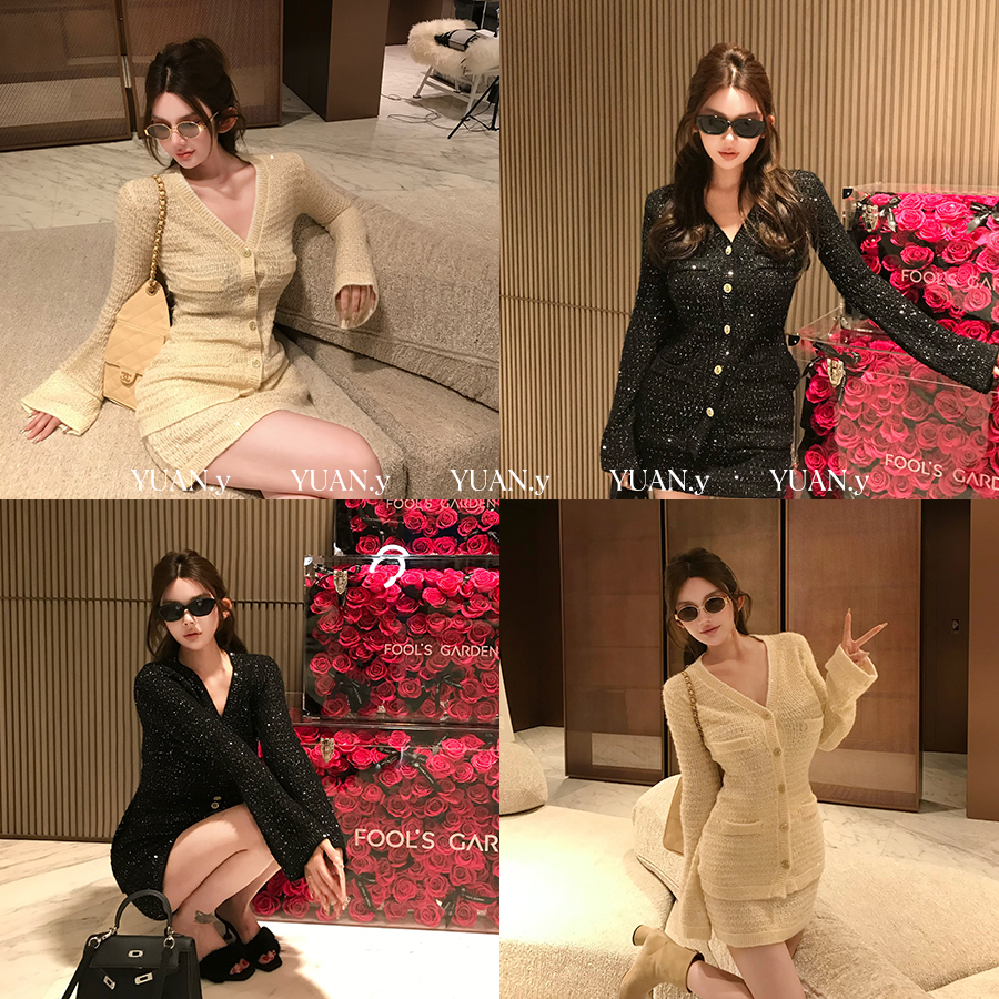 媛媛【浪漫爱丁堡】新款香风气质秋季时尚套装女(上衣+裙子）#TZ0791