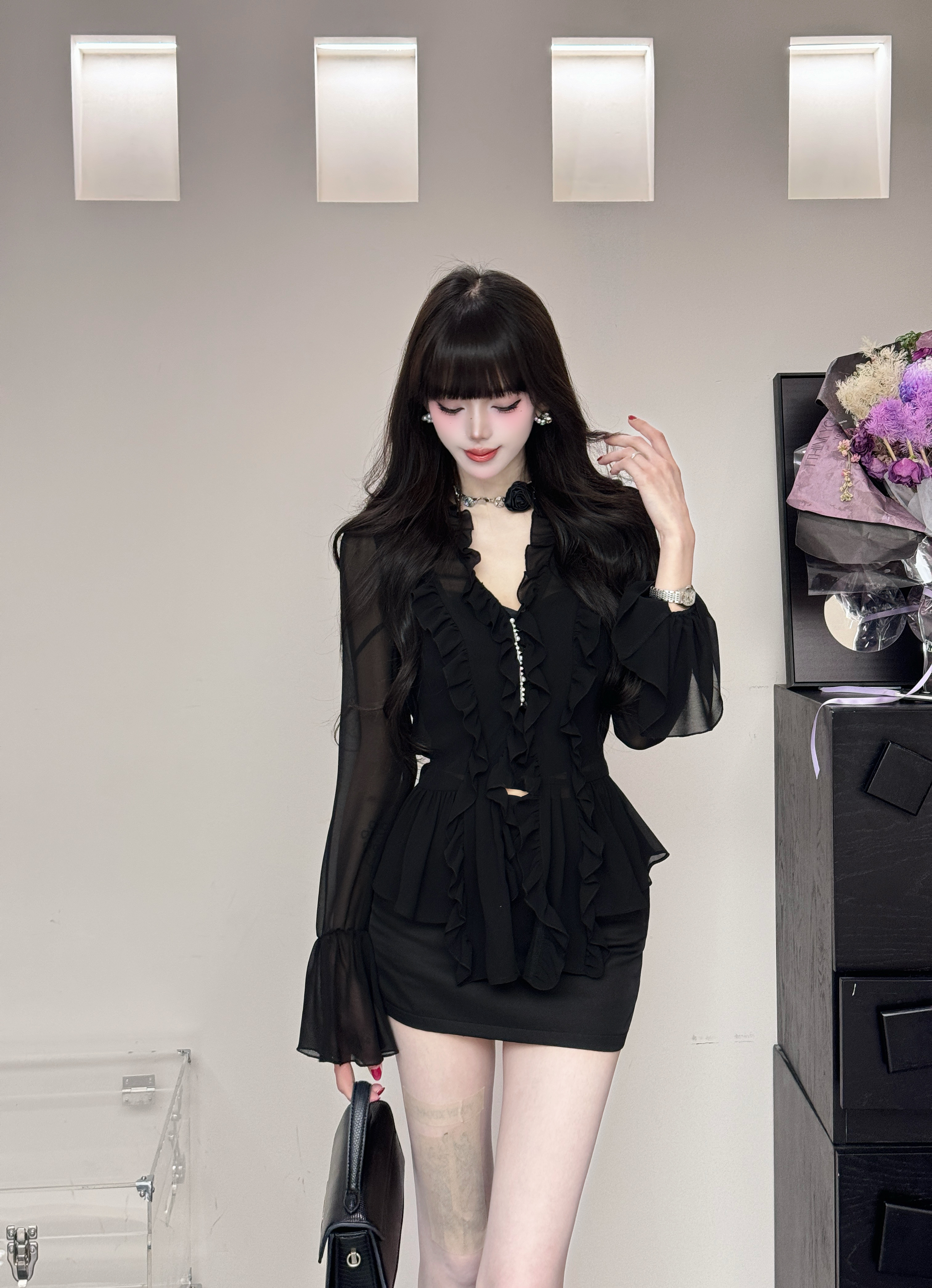 【精选优品】新款时尚法式辣妹吊带气质韩系风显瘦时尚套装25358